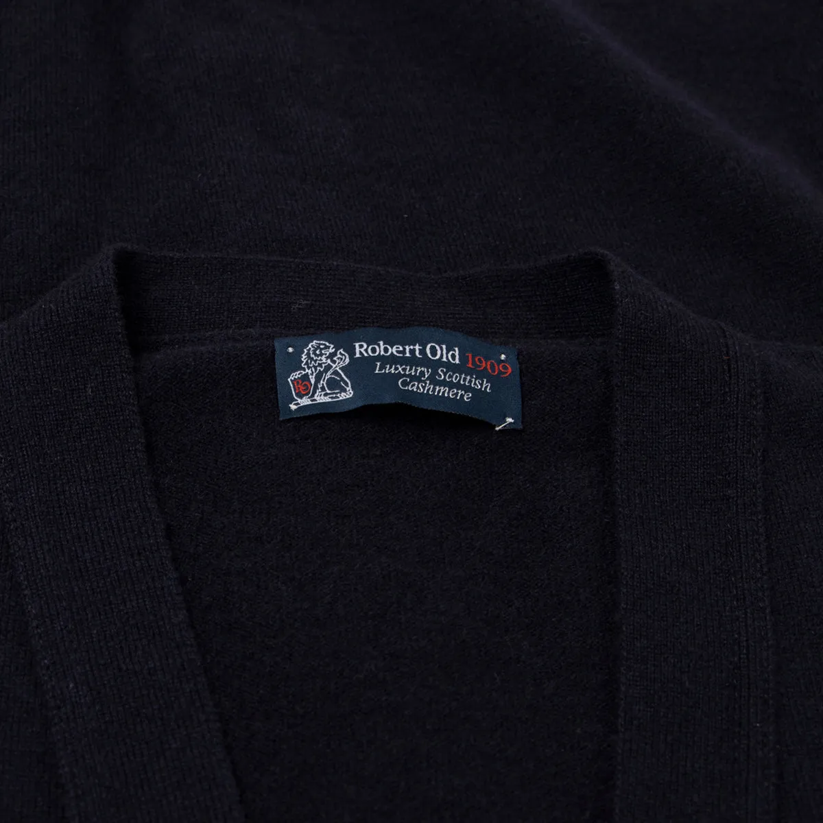 Dark Navy Cawdor 2ply Cashmere Cardigan