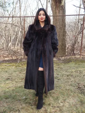 Dark Ranch Black Mink Coat Coats M Notch Collar