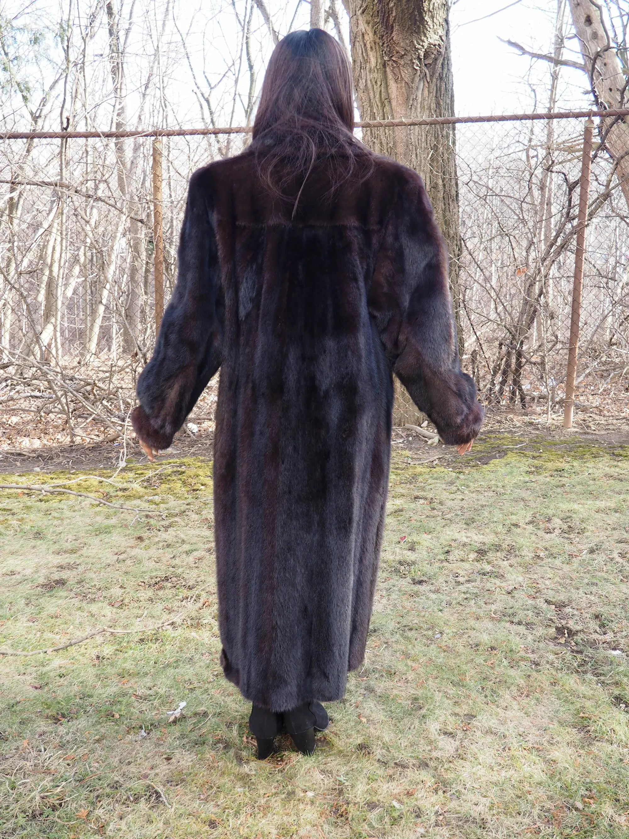 Dark Ranch Black Mink Coat Coats M Notch Collar