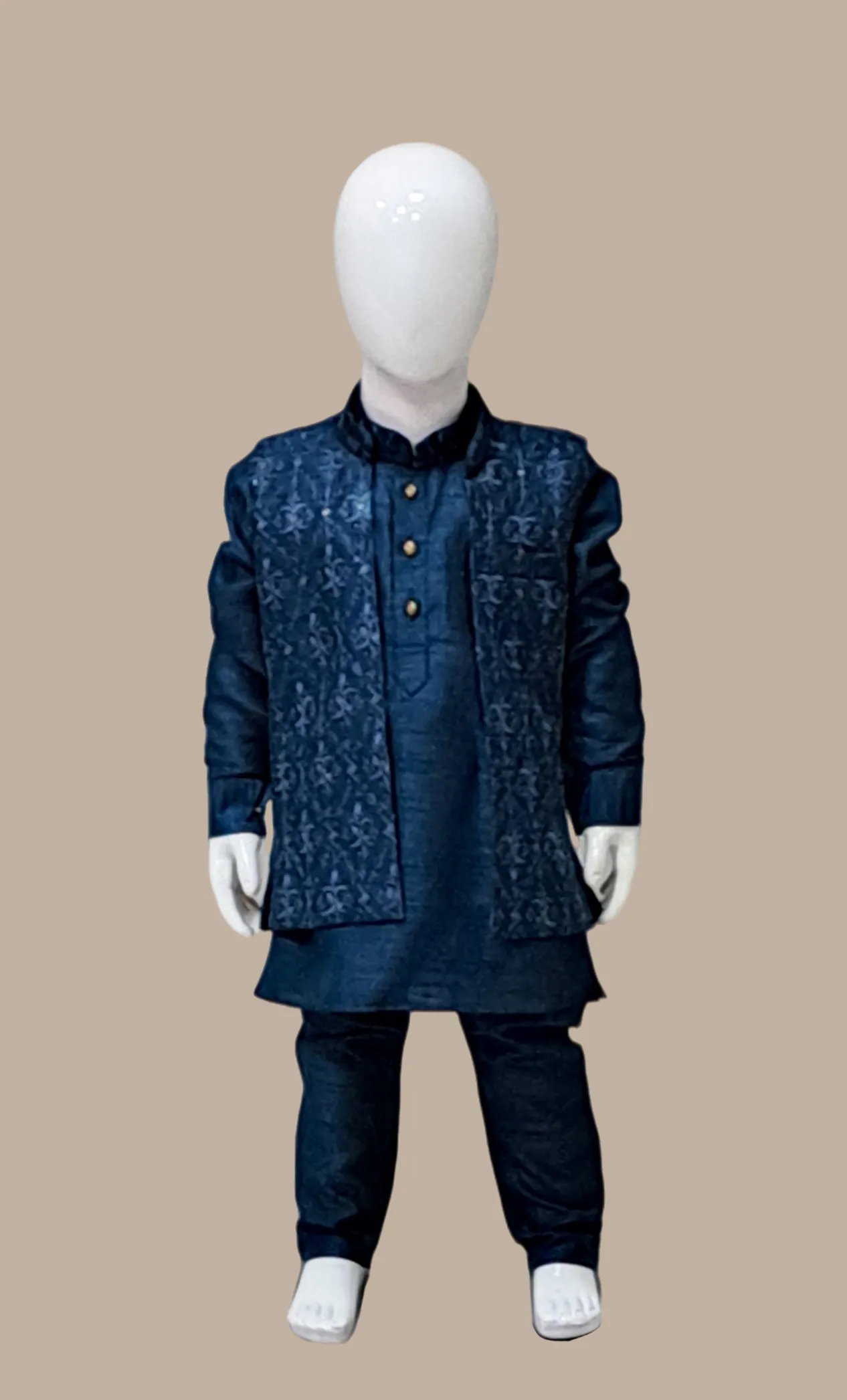 Deep Teal Embroidered Kurta Set