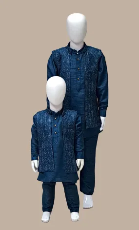 Deep Teal Embroidered Kurta Set