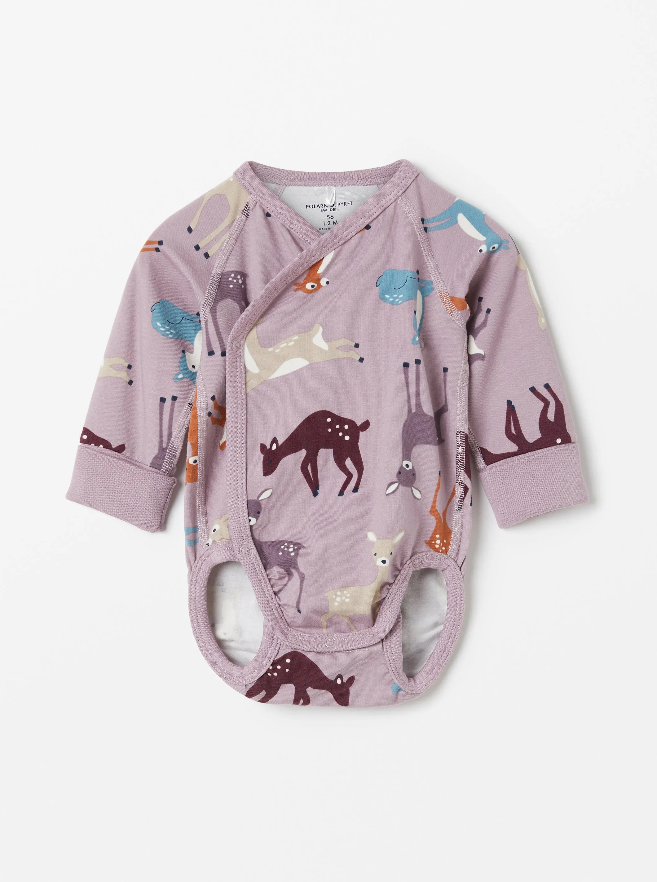 Deer Print Wraparound Babygrow