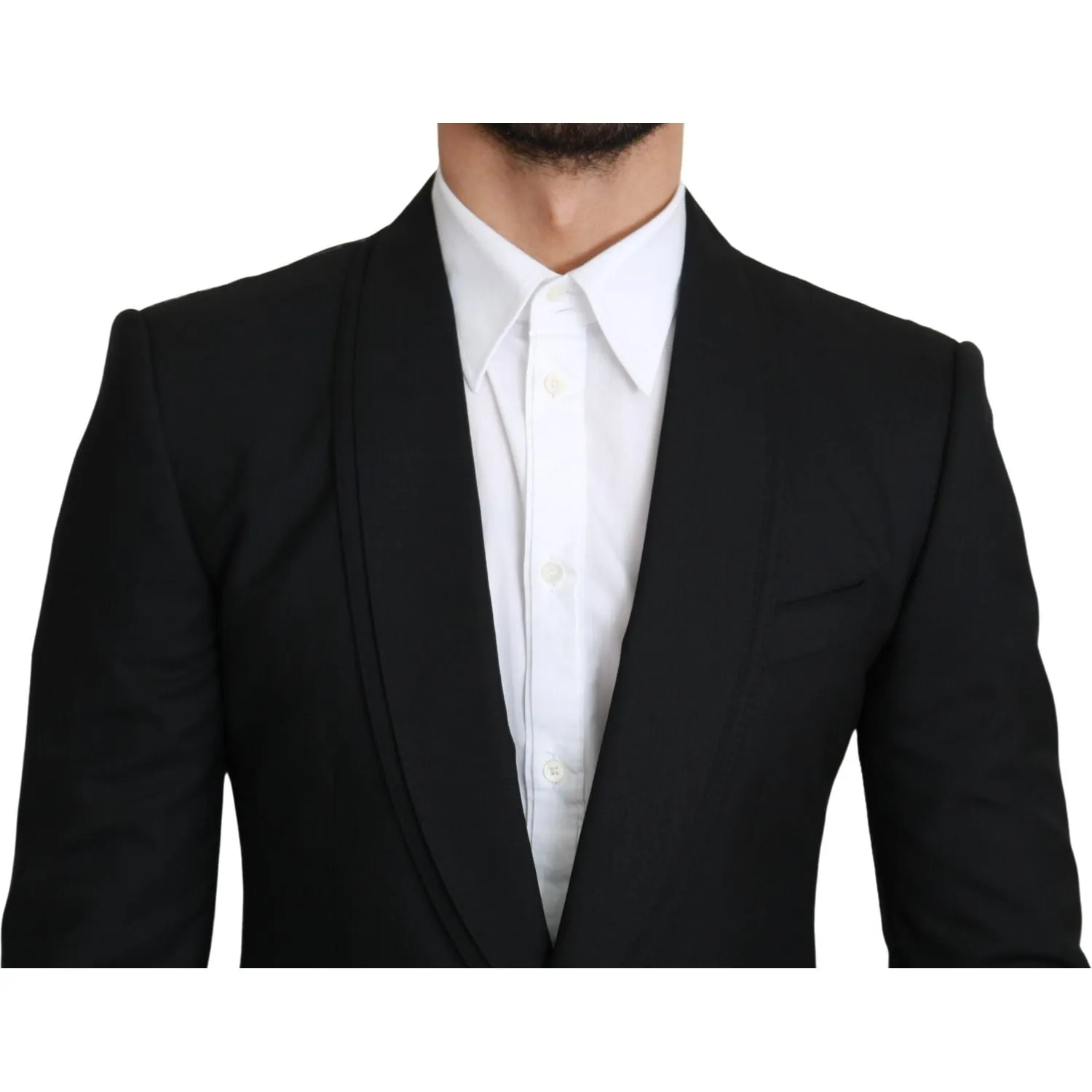 Dolce & Gabbana Elegant Black Virgin Wool Formal Blazer