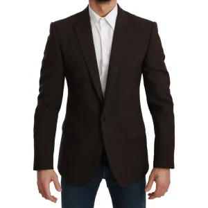 Dolce & Gabbana Elegant Brown Virgin Wool Martini Blazer