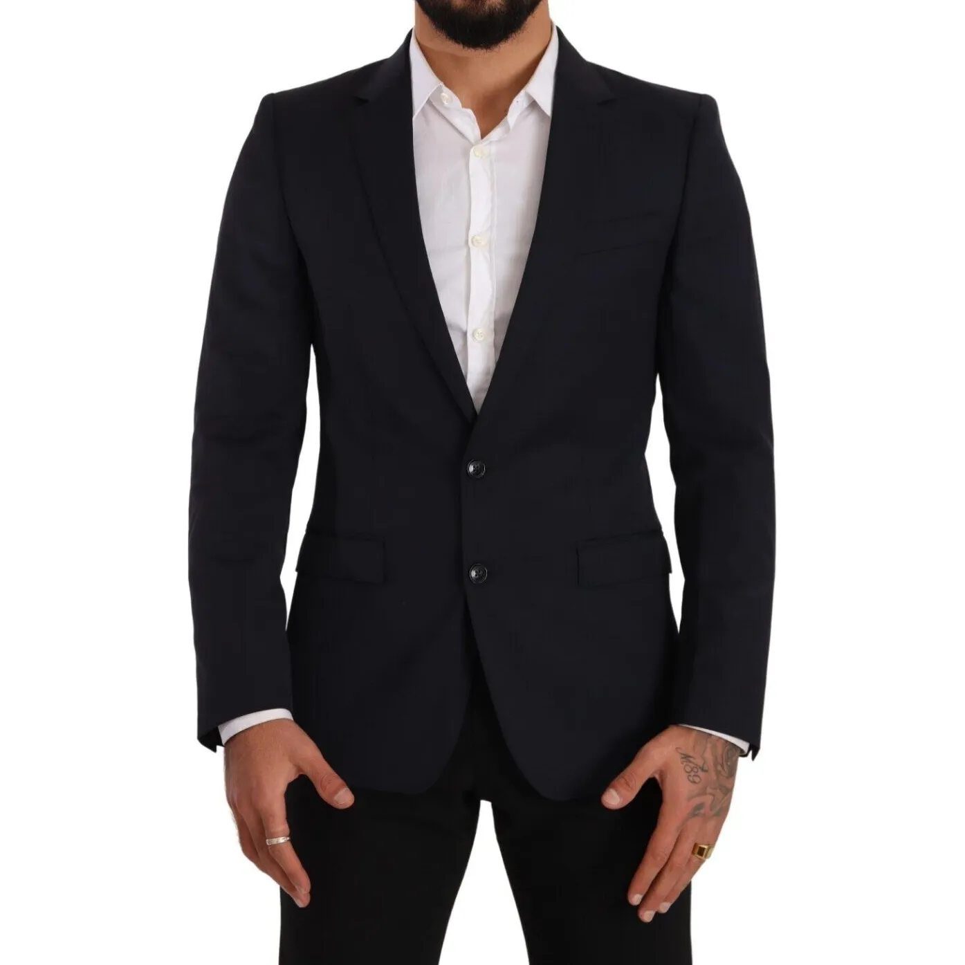 Dolce & Gabbana Sleek Navy Martini Slim Fit Wool Blazer