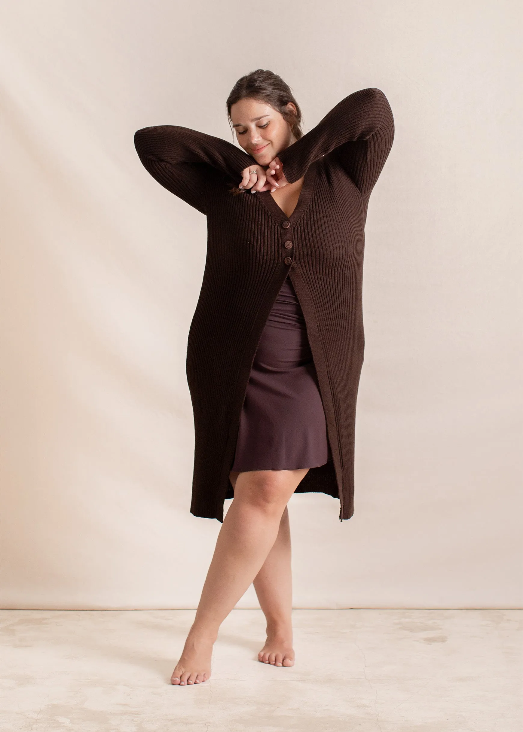 Earth Song Cardigan Brown