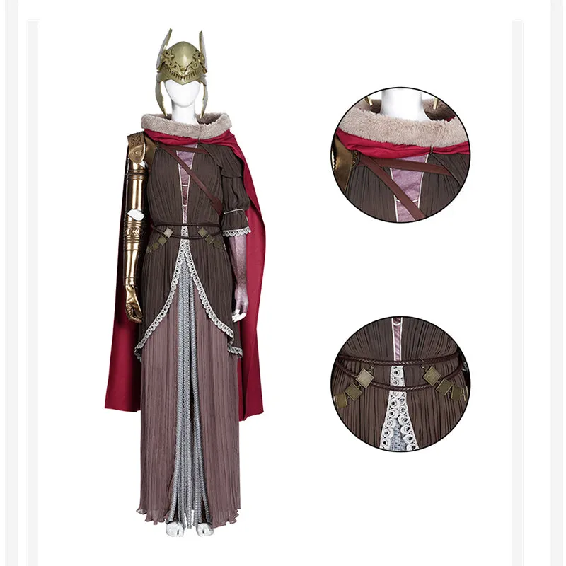 Elden Ring Cosplay Blade of Miquella Malenia Costume Queen Marika Malenia Dress With Helmet Cloak