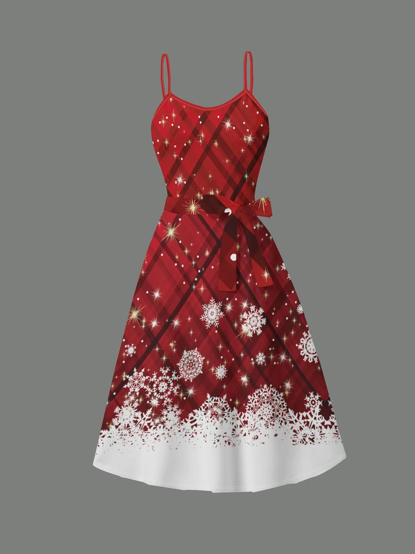 Elegant Christmas Women'S Dress Suit - Knitted Fabric Polyester Blend with Spandex, Long Sleeve Cardigan & Spaghetti Strap Dress with Snowflake Print and Belt Detail, All-Season Festive Collection