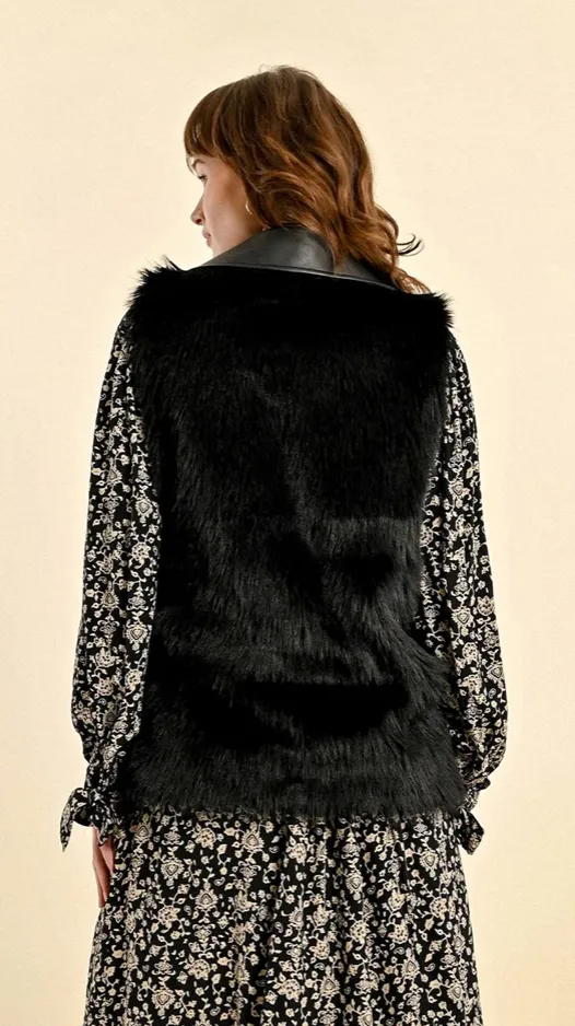 Elliot Faux Fur Sleeveless Jacket