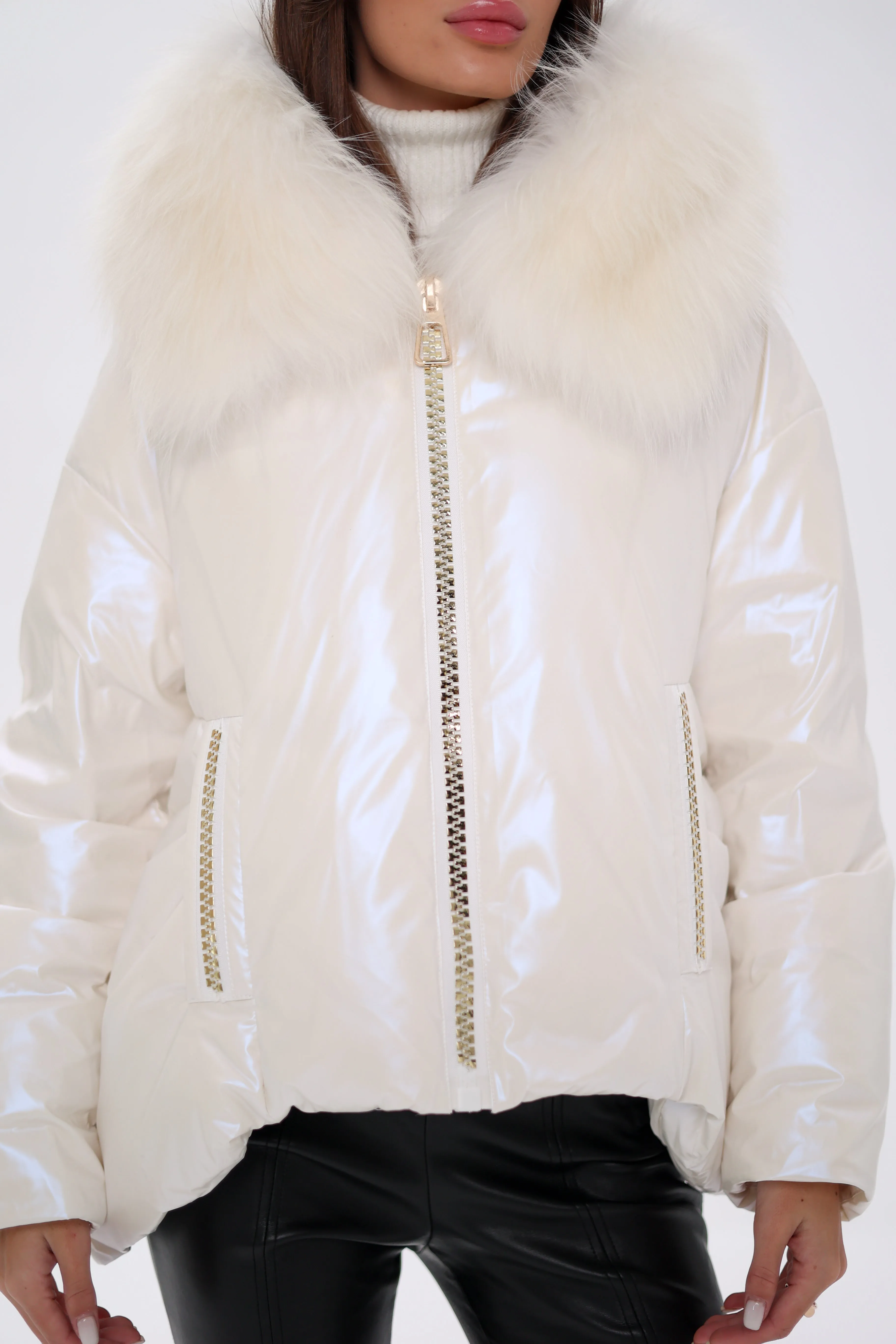 Genuine Arctic Fox Down Fill Jacket