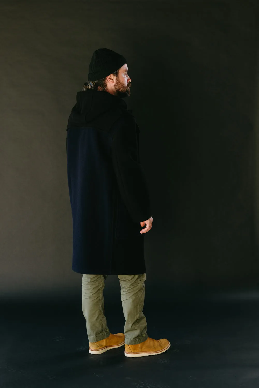 Gloverall x 3Sixteen - Quilted Contrast Monty Coat - Black