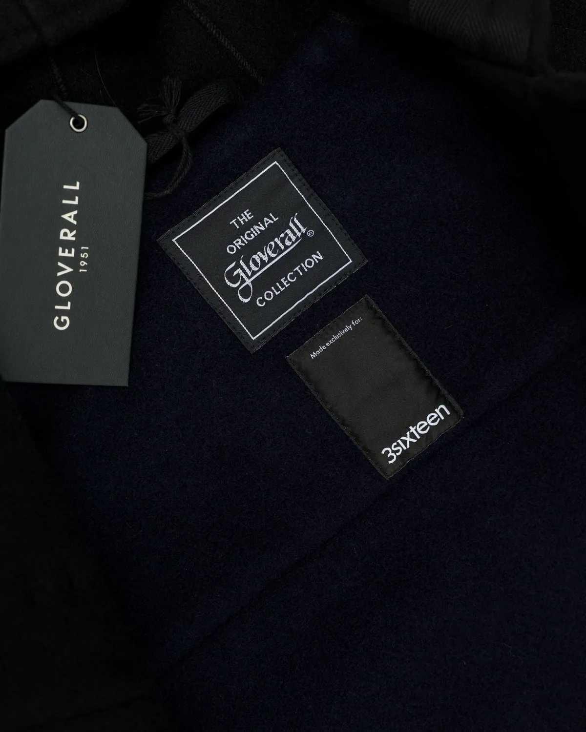 Gloverall x 3Sixteen - Quilted Contrast Monty Coat - Black