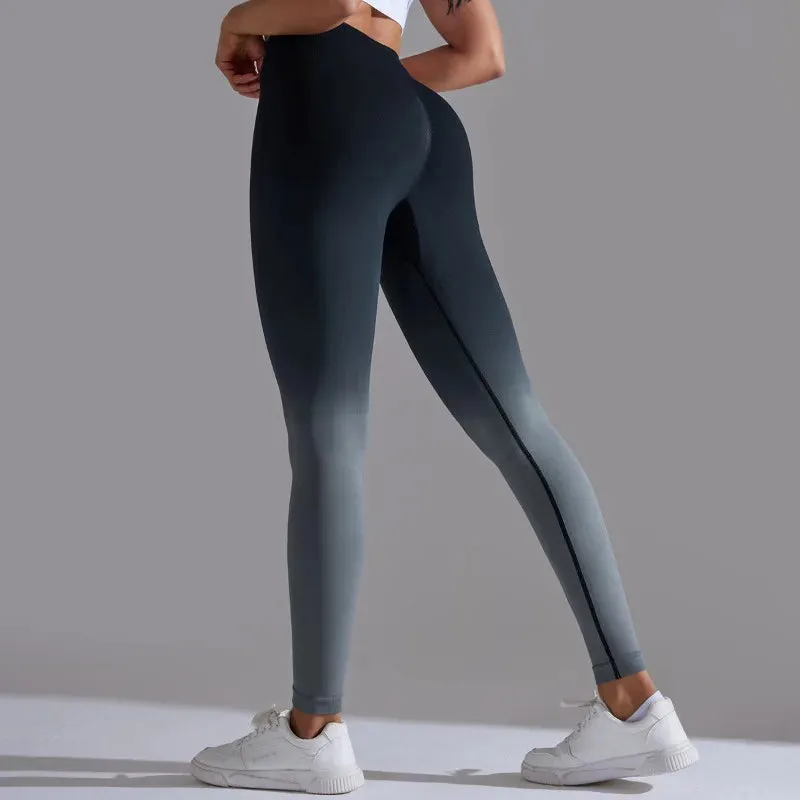 Gradient Seamless High Waist Fitness Cycling Legging