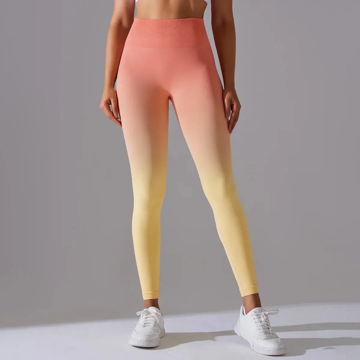 Gradient Seamless High Waist Fitness Cycling Legging