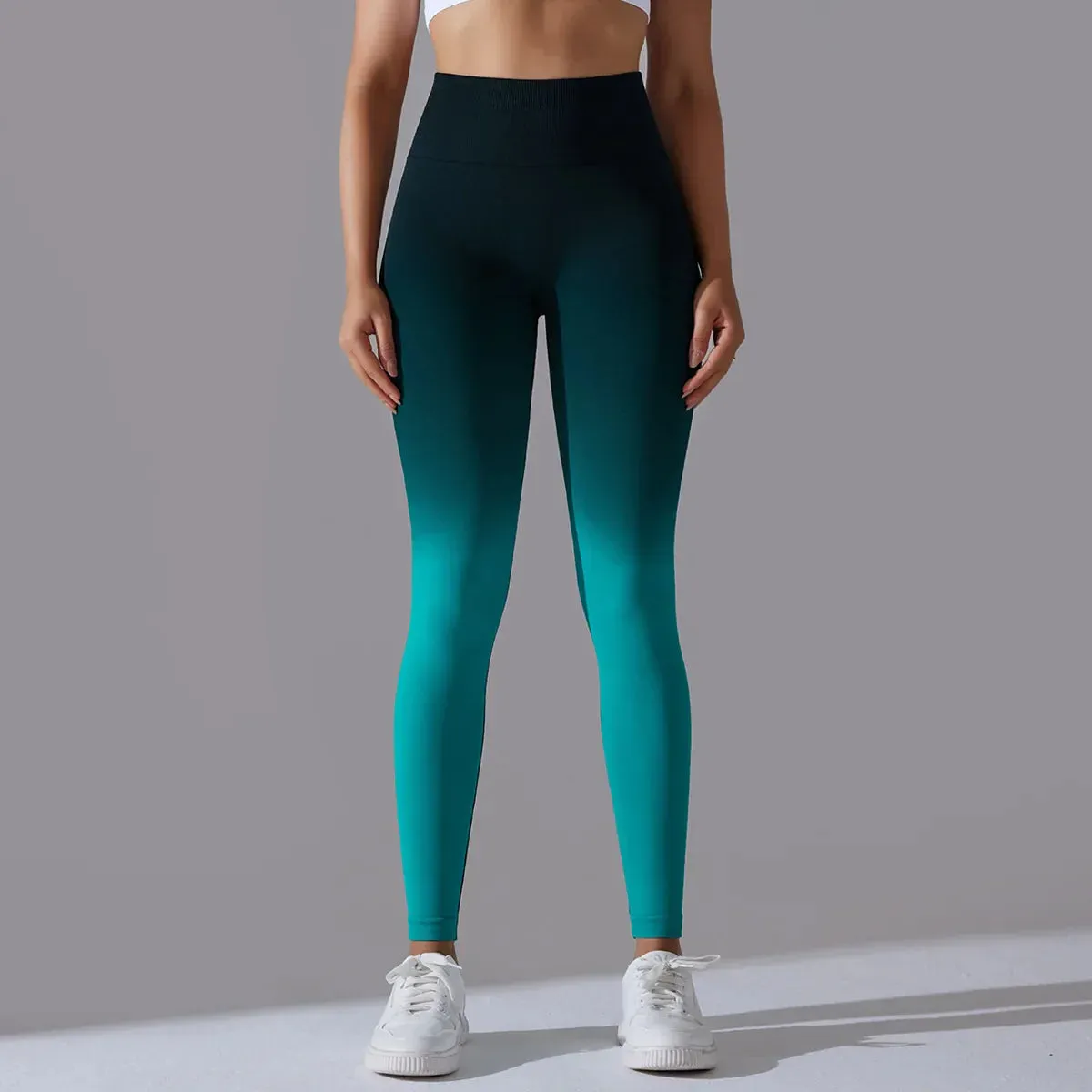 Gradient Seamless High Waist Fitness Cycling Legging