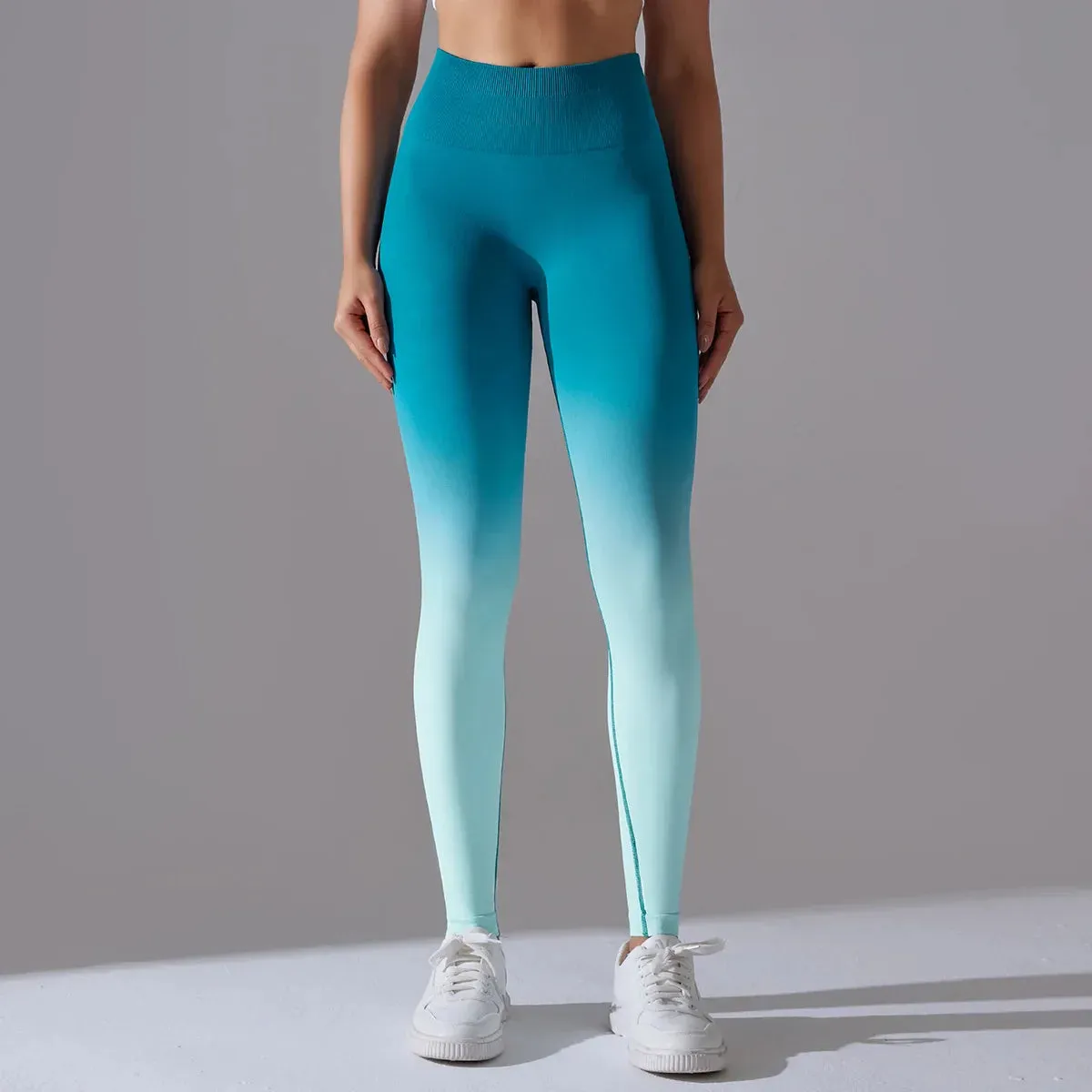 Gradient Seamless High Waist Fitness Cycling Legging