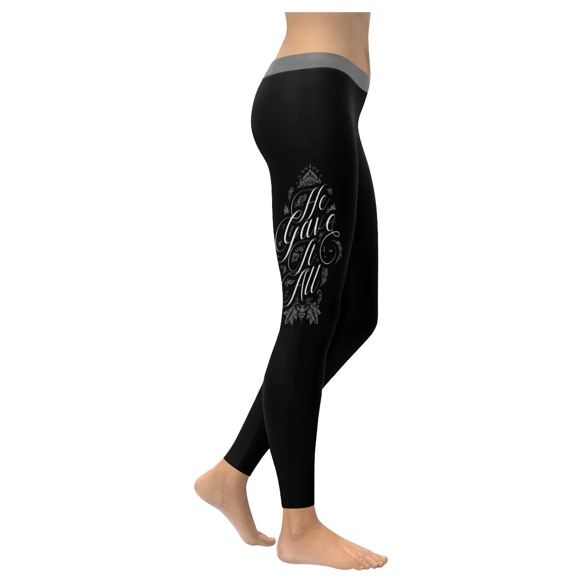 He Gave It All Soft Leggings For Women - Christian Leggings For Women