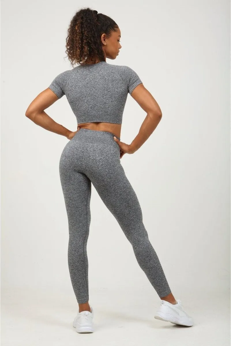 High Waist Leggings - Charcoal Marl