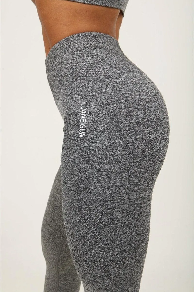 High Waist Leggings - Charcoal Marl