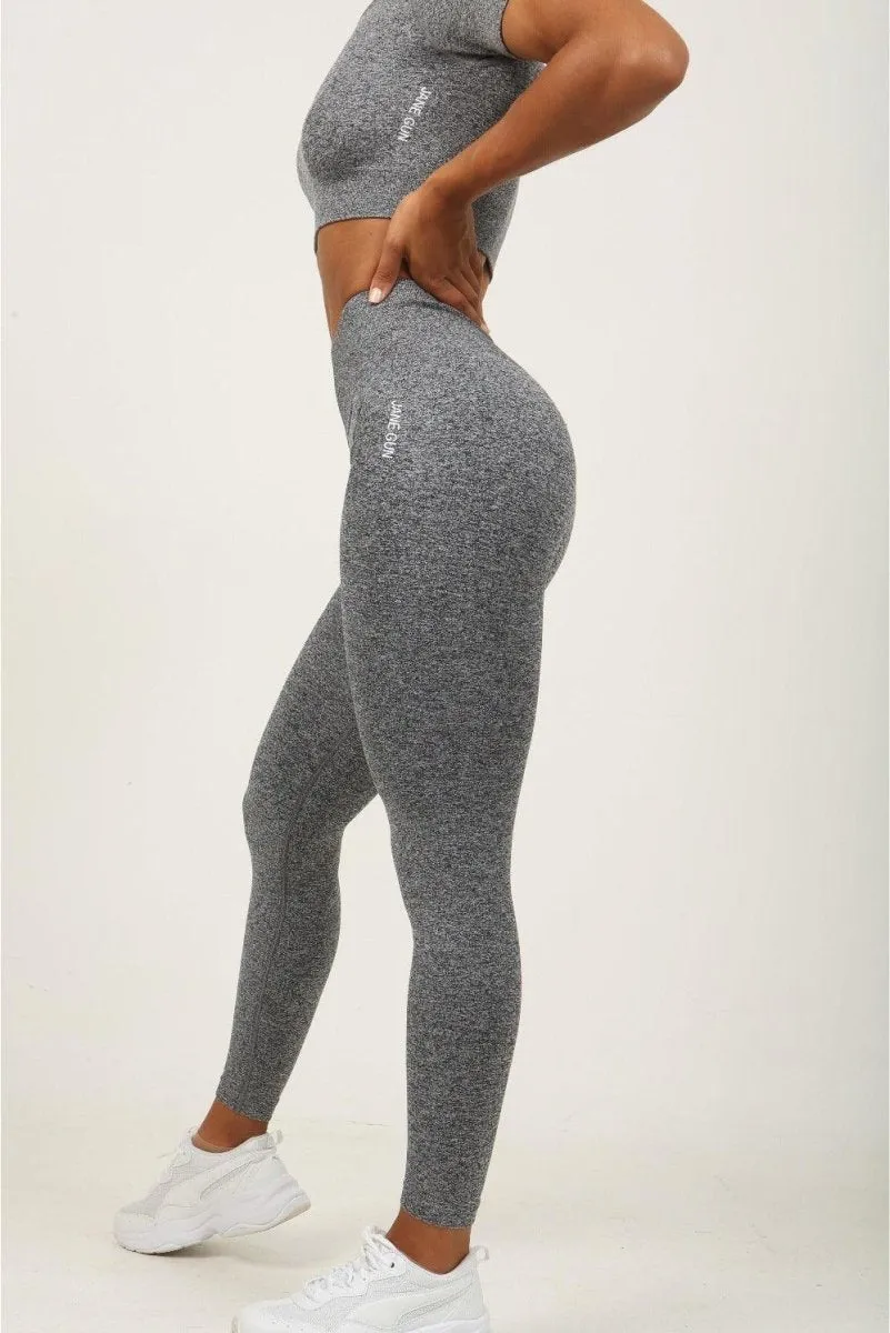 High Waist Leggings - Charcoal Marl