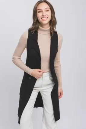 Ida Sleeveless Long Cardigan Vest Coat