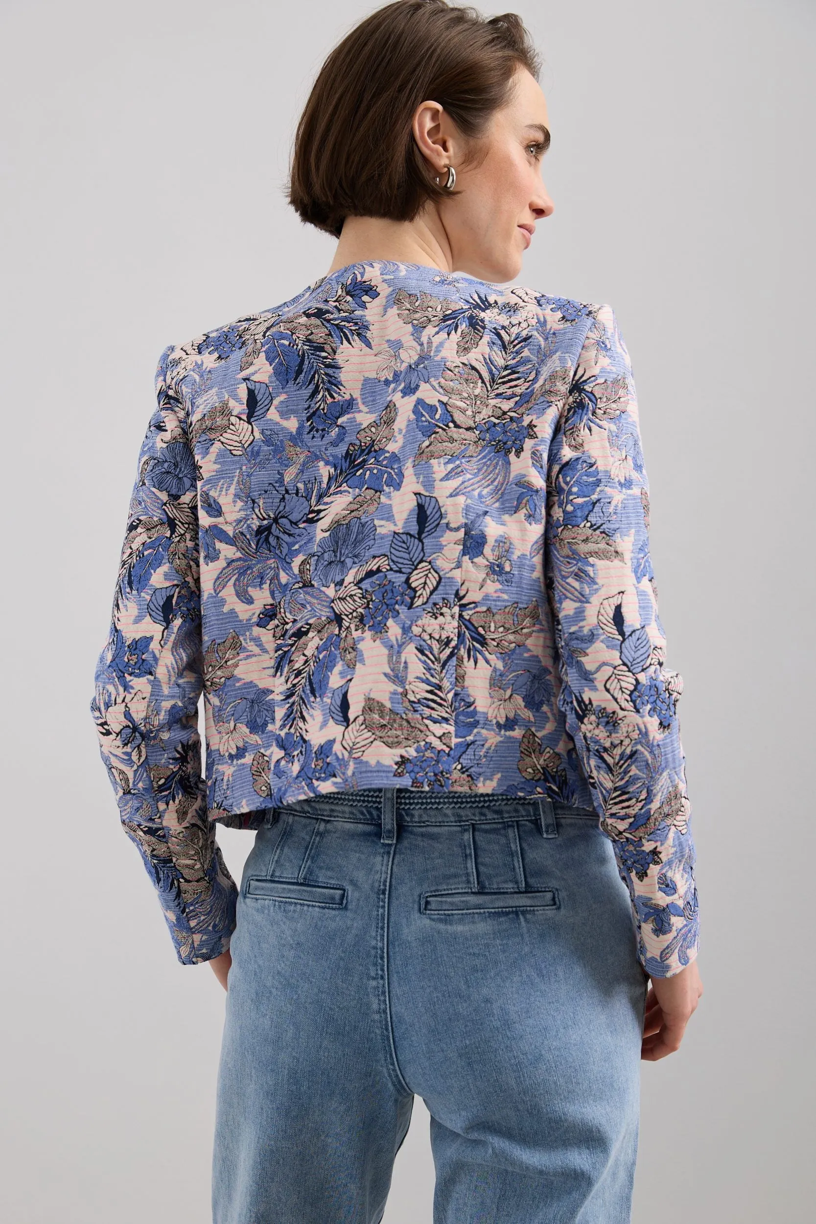 Jacquard Crop Blazer