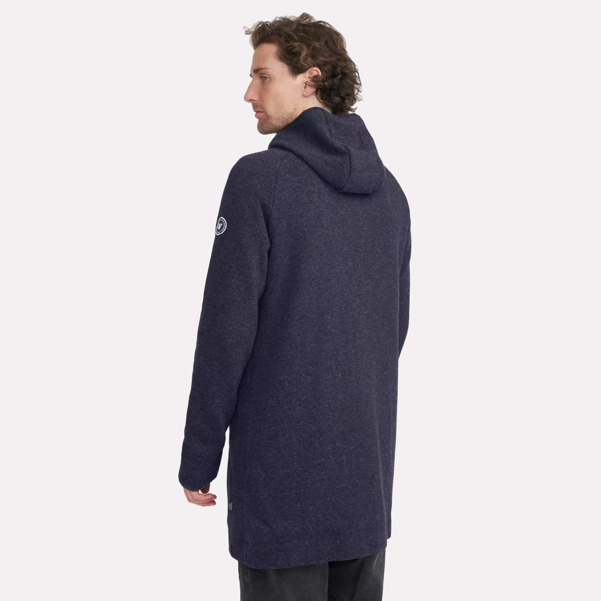 Jerker Wind Proof Flat Knitted Raglan Sleeve Coat / Navy