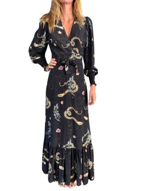 Jessie Western Long Sleeve Wrap Dress Rattle Snake Dress