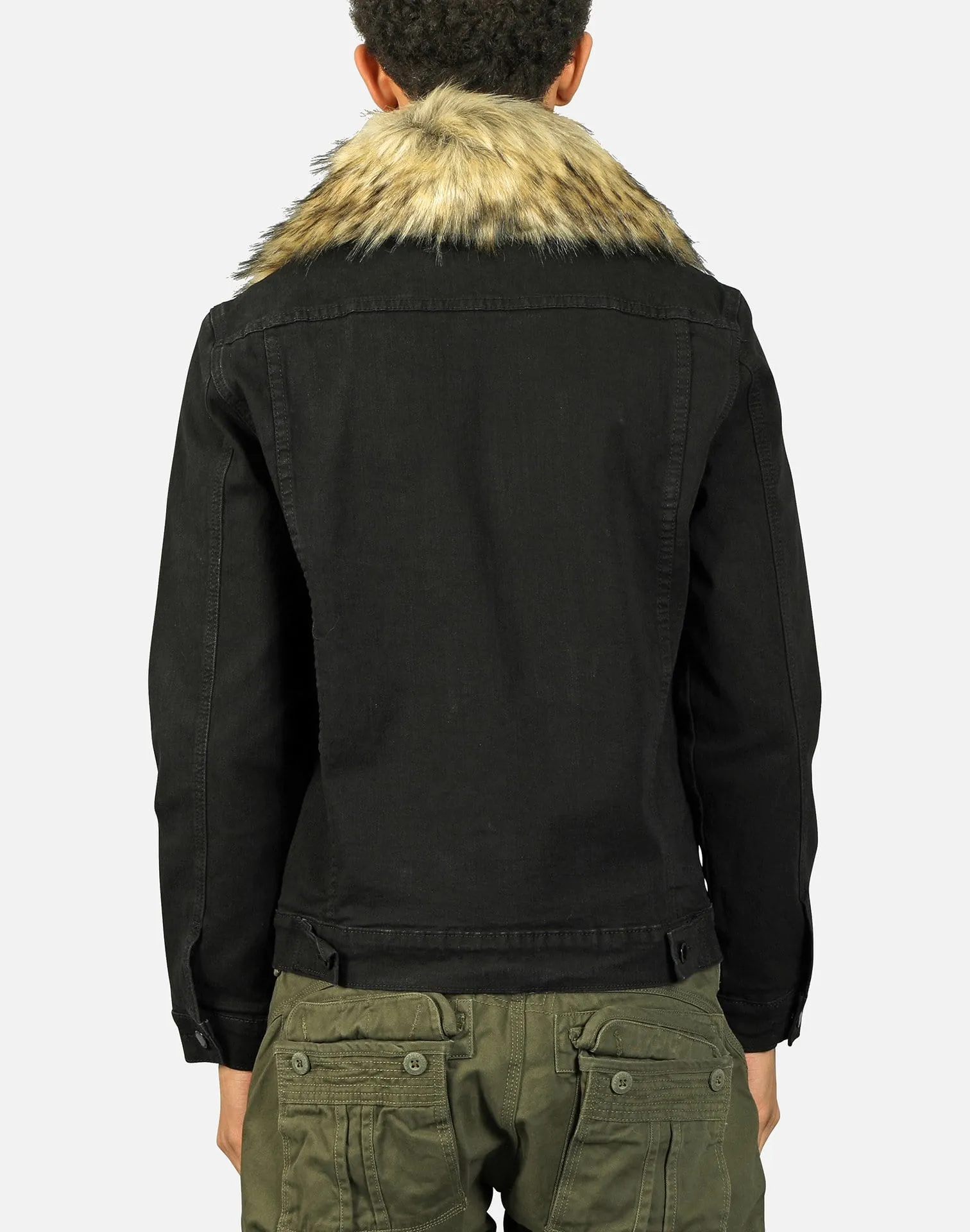 Kilogram LONG FUR DENIM JACKET