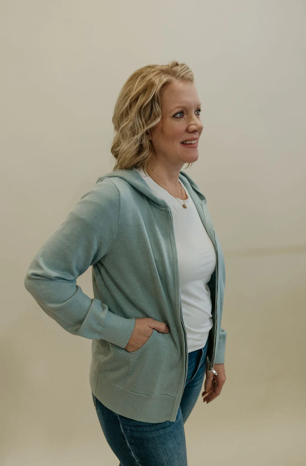 KORI DUSTY SEAFOAM KNITTED JACKET