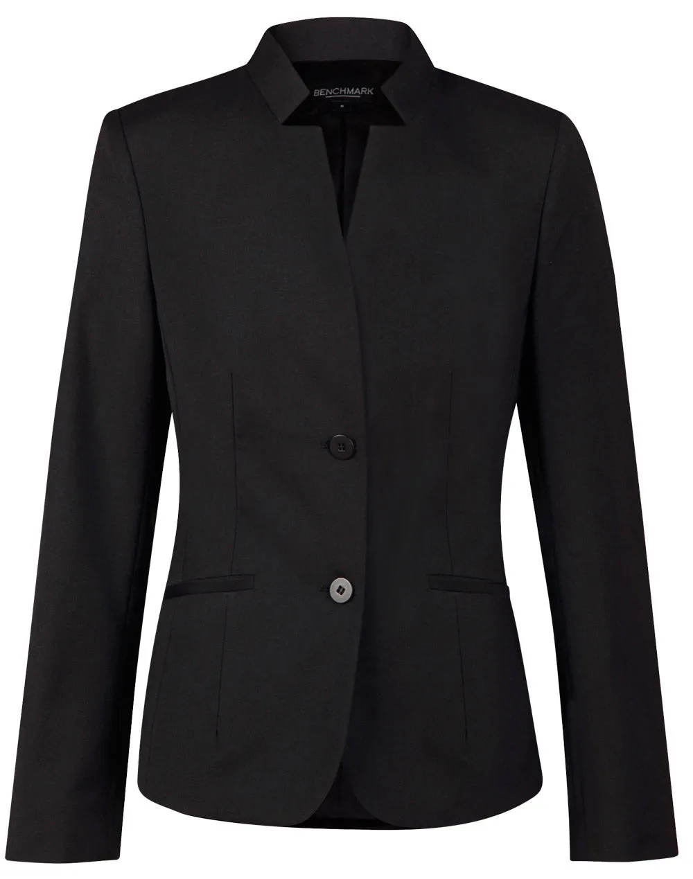 Ladies Wool Blend Stretch Reverse Lapel Jacket - M9202