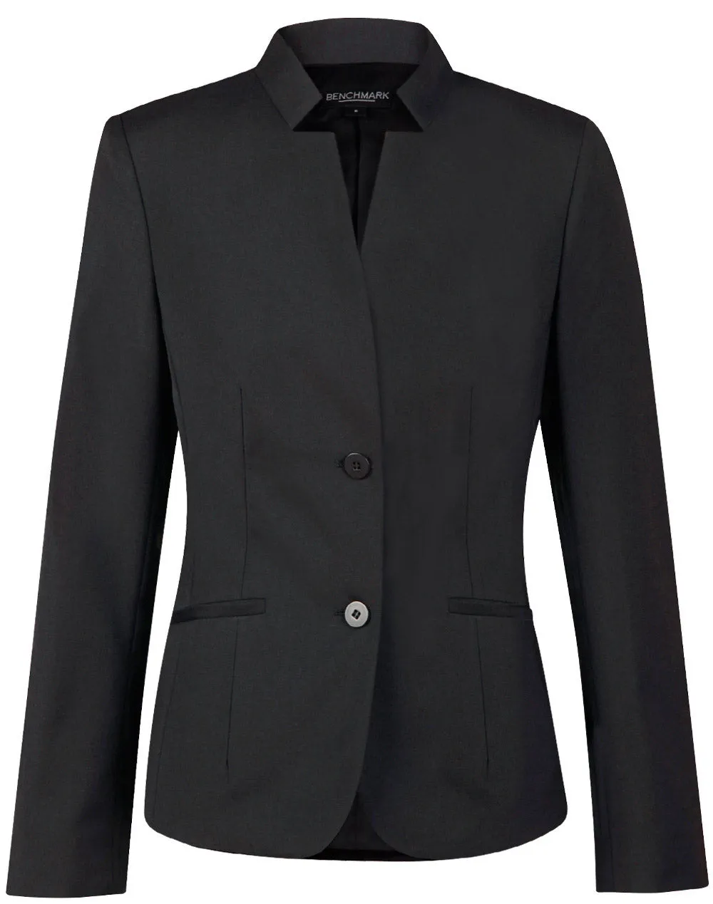 Ladies Wool Blend Stretch Reverse Lapel Jacket - M9202