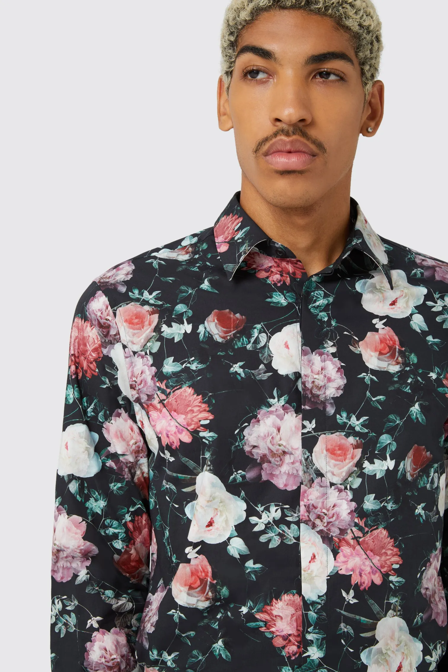 Lars Navy Floral Shirt