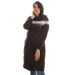 Long coat with removable hoodie/ brown -5896