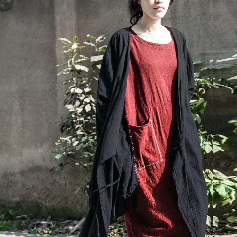 Long Linen Wrap Cardigan | Lotus