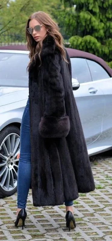 Lux Real Mink Fur Maxi Coat