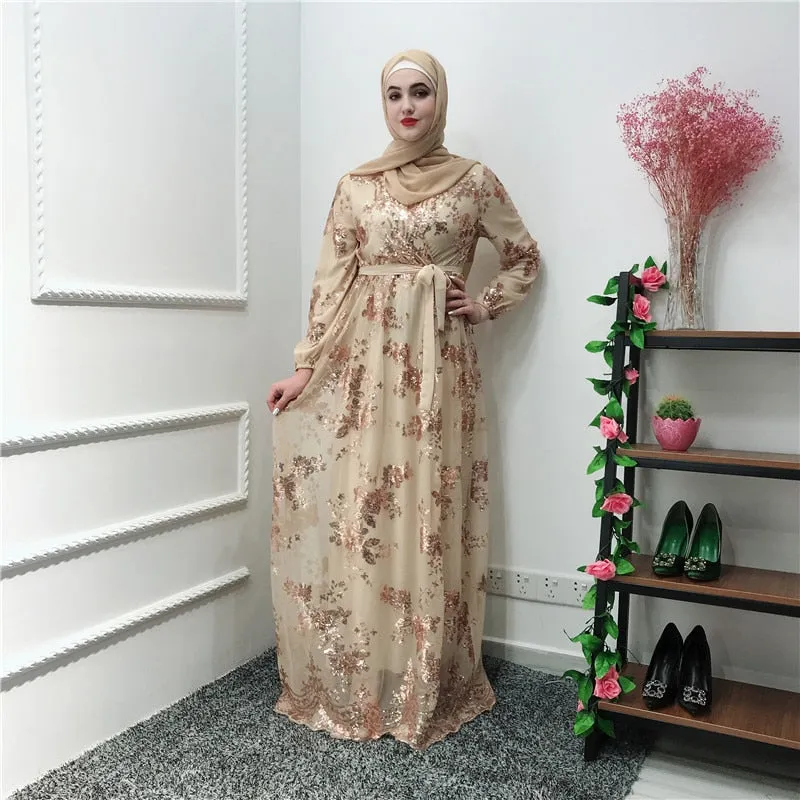 Luxury Muslim Lace Embroidery Bronzing Abaya Full Dresses Cardigan KimonoLong Robe Gowns Jubah Middle East Eid Ramadan Islamic