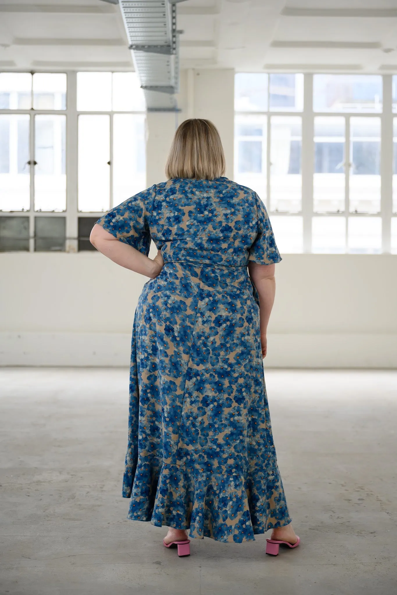 Marie wrap dress - Blue Floral