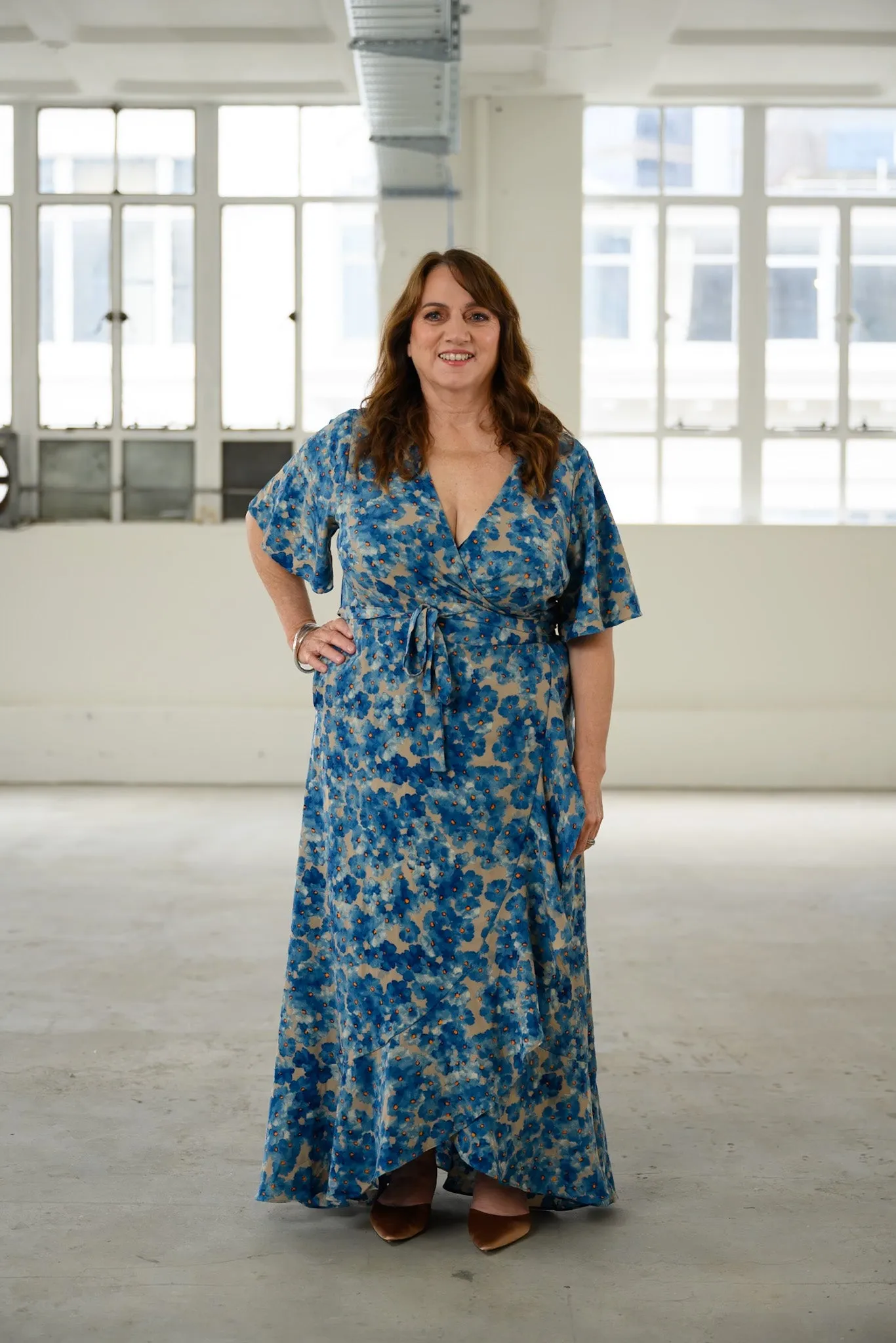 Marie wrap dress - Blue Floral