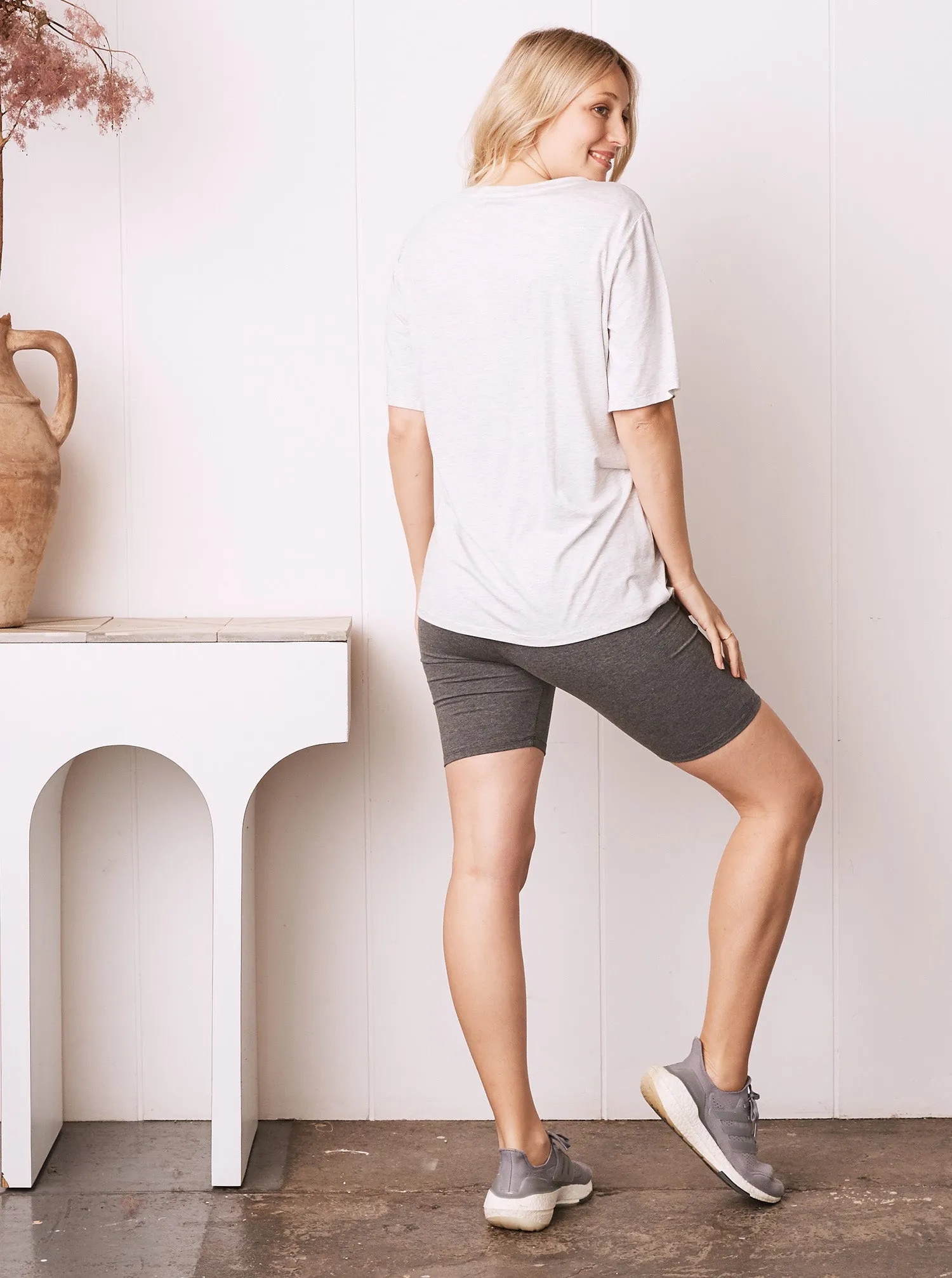 Maternity Comfort Cotton Shorts - Charcoal