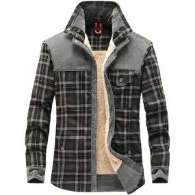 Men's Warm Plaid Fleece-Lined Shacket