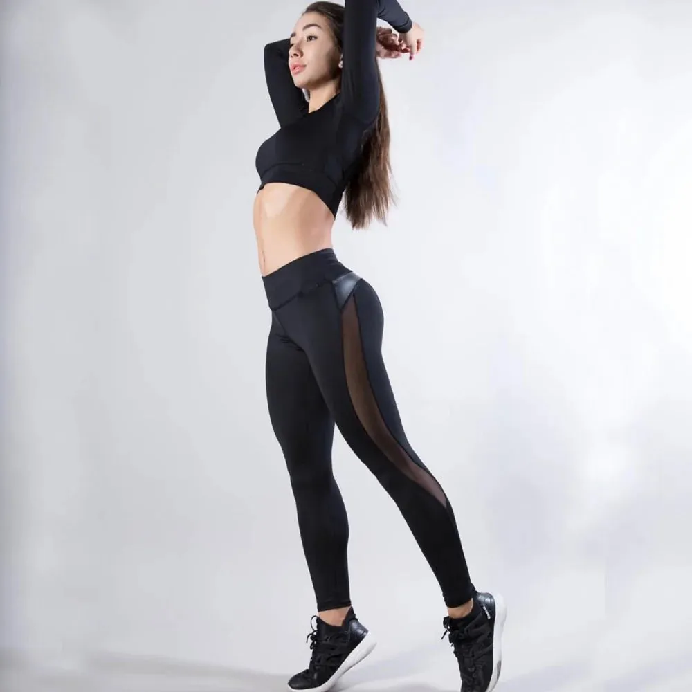 Mesh Splice Fitness Leggings