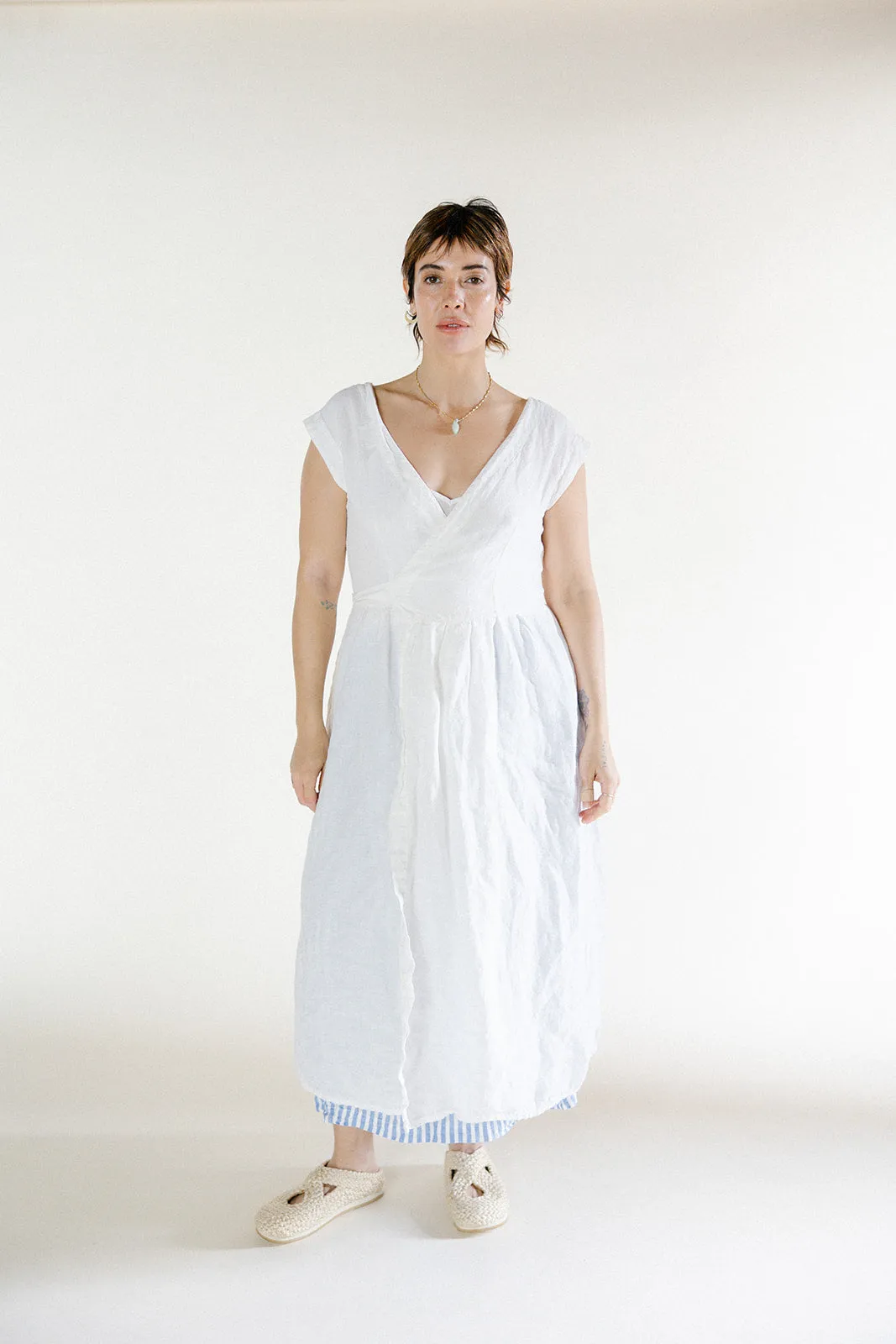 Metta - Naoko Reversible Wrap Dress - Mid Weight Linen