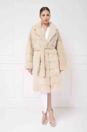 Midi mink coat with english lapels