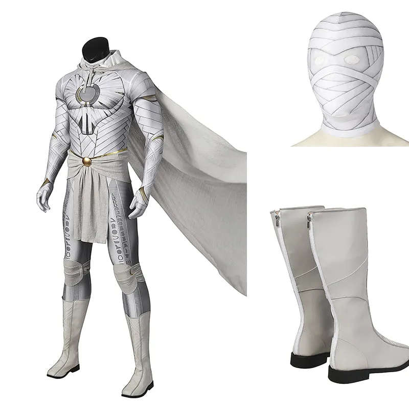 Moon Knight Cosplay Costumes Marc Spector Bodysuit Halloween Outfit With Cloak