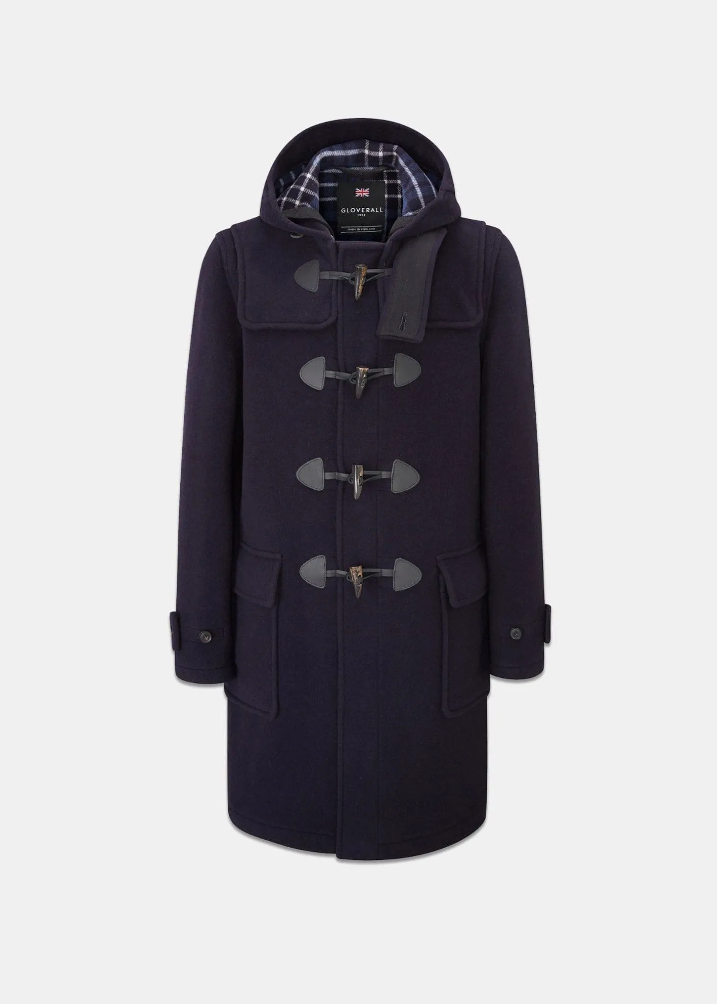 Morris Checked Duffle Coat Navy