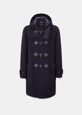 Morris Checked Duffle Coat Navy