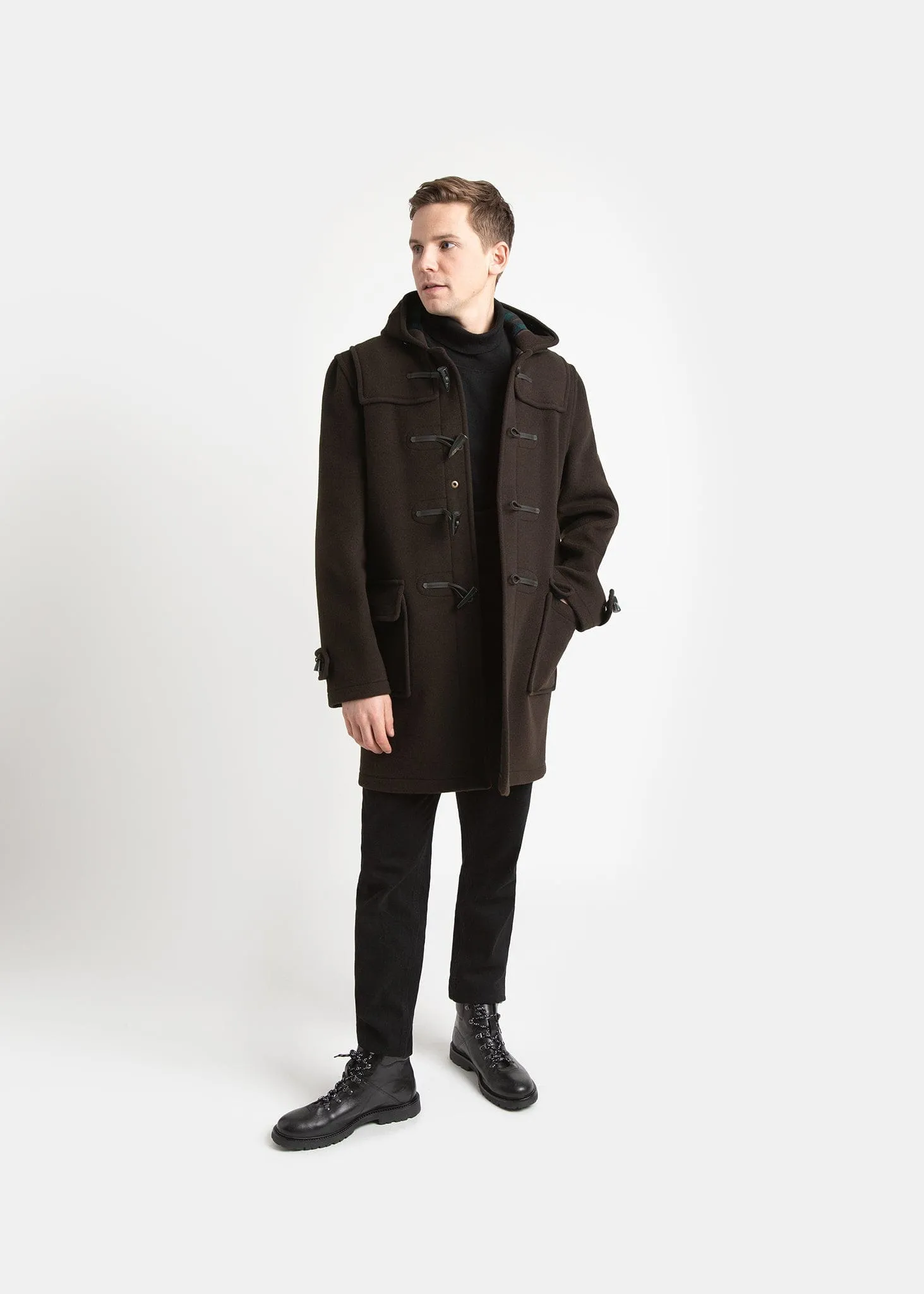 Morris Duffle Coat Brown Tartan