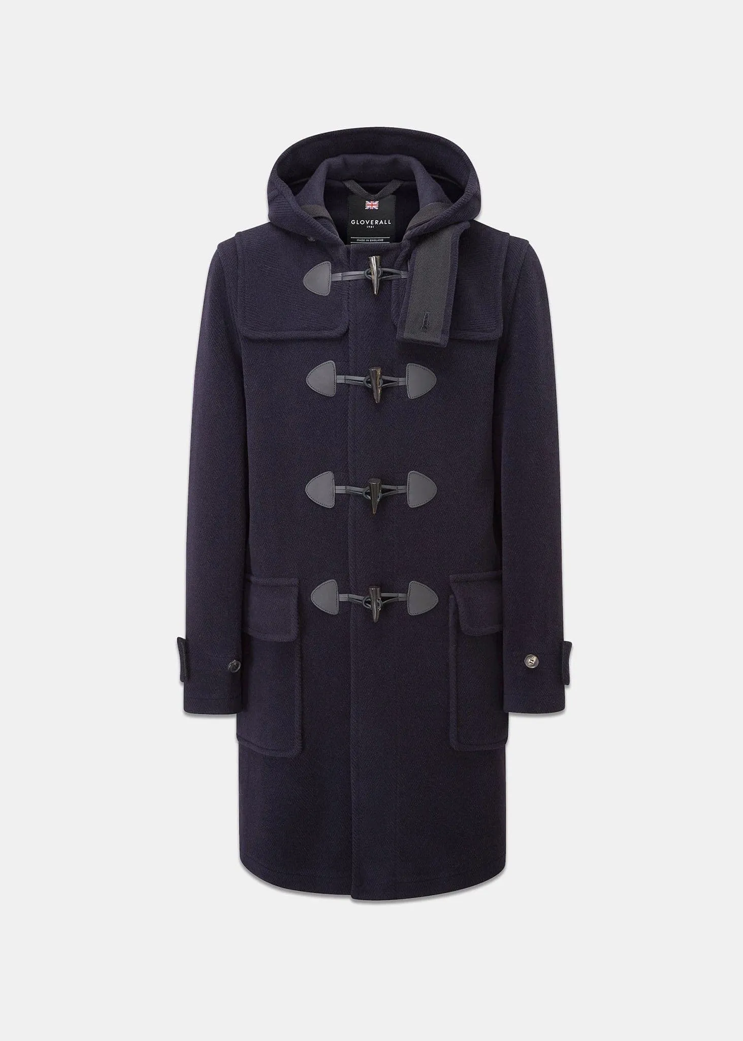 Morris Herringbone Duffle Coat Navy