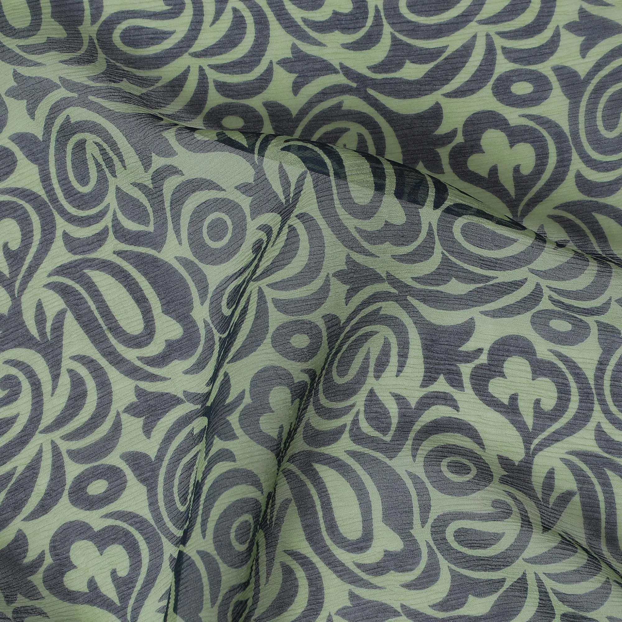 Mystic Swirls Silk Chiffon Fabric - Contemporary Abstract Print, 110cm Wide - Buy Online for Modern Tailoring-D18179